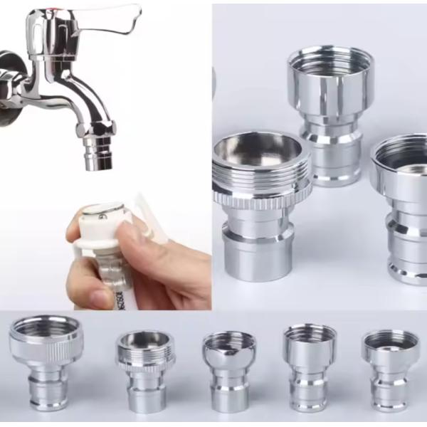 Water Faucet Aerator Adapter Connect Female Thread 55/64"-27T Dishwasher Faucet Adapter Washing Machine Snap Adapter