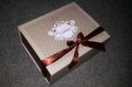 Beautiful design customized rigid paper folding packaging box with silk ribbon