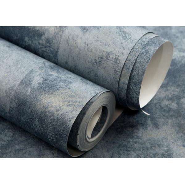 Modern 0.53*10m Living Room Embossed Blue Non-woven Wallpaper