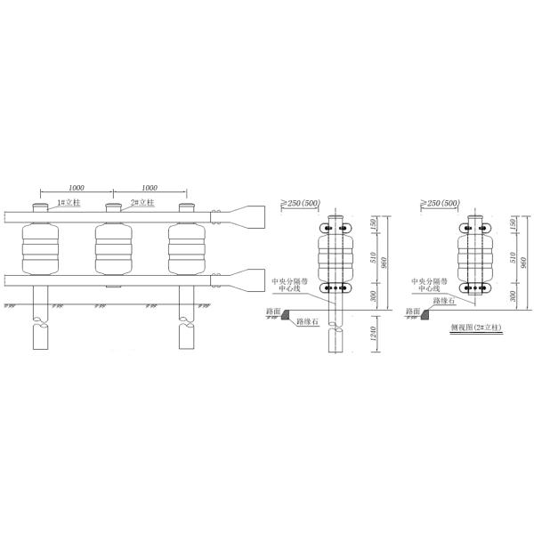Road Traffic Safety ISO Standard PU and PVC Safety Roller Guard Rail Rolling Barrier