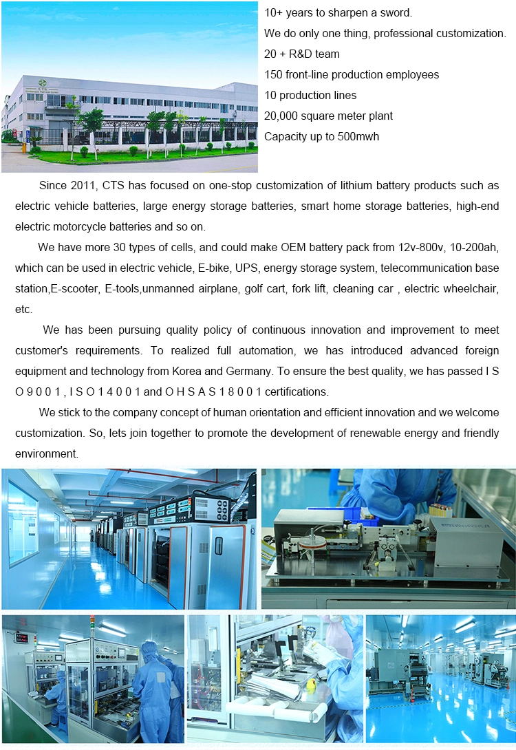 Cts Cusomized 70V 60V 30ah 35ah 40ah Power Lithium Battery for Electric Motorcycle, Lithium Ion Battery Rechargeable