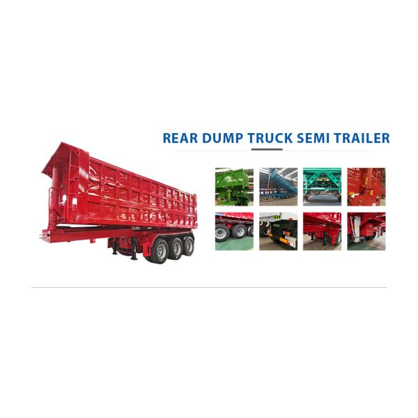 Hydraulic Sand Transporting Dump Truck Semi Trailer Type Landing Gear Standard 28 Ton