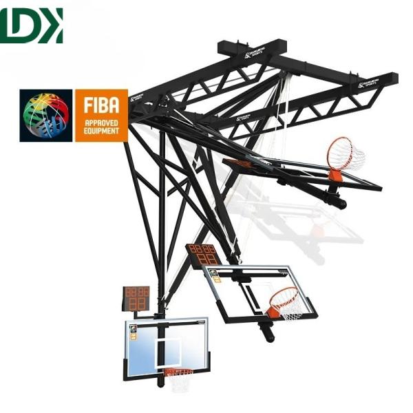 72"x42" Backboard Size Customized Professional Ceiling Mounted Basketball Hoop System