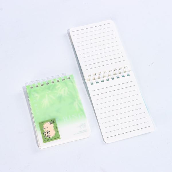 A4 A5 A6 Clear PP Cover Spiral Notebook Chinese Landscape Style Bamboo Artwork Soft Coil Binding