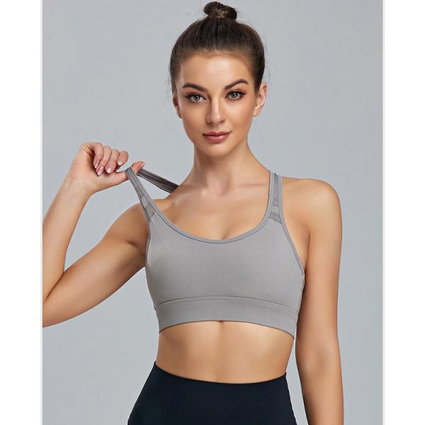 Shockproof Plus Cup Sports Bra Womens Fixed Breast Pad With Shoulder Strap