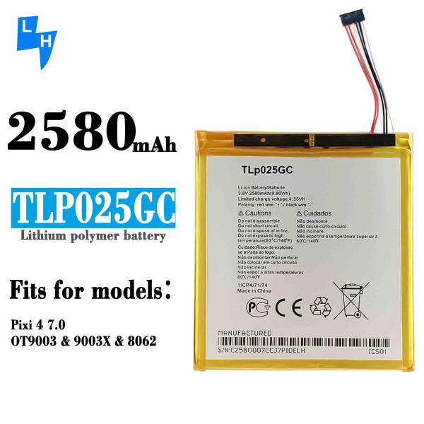 Original 1 1 2580mAh Battery for Alcatel Pixi4-7 OT9003 9003X 8062 TLP025GC Battery