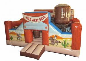 China Wild inflatable western themed bouncer house PVC material inflatable farm house fun amusement park on sale