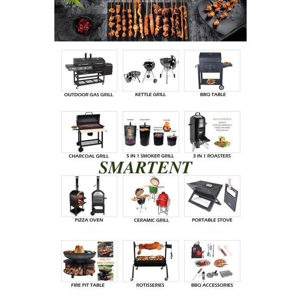 Slim Camping Portable Charcoal Outdoor Grills Chromed Steel Foldable 45X30X30cm