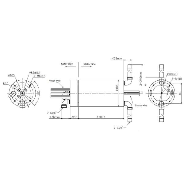 Hydraulic Integrated 1000M Ethernet USB2.0 Slip Ring