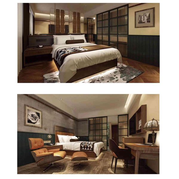 Customized Hotel Apartment Furniture Project 5 Star Hotel Bedroom Sets For Full Room