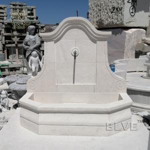 China BLVE Simple Marble Big Wall Fountain White Stone Carving Garden Fountain Modern French Outdoor Decoration on sale