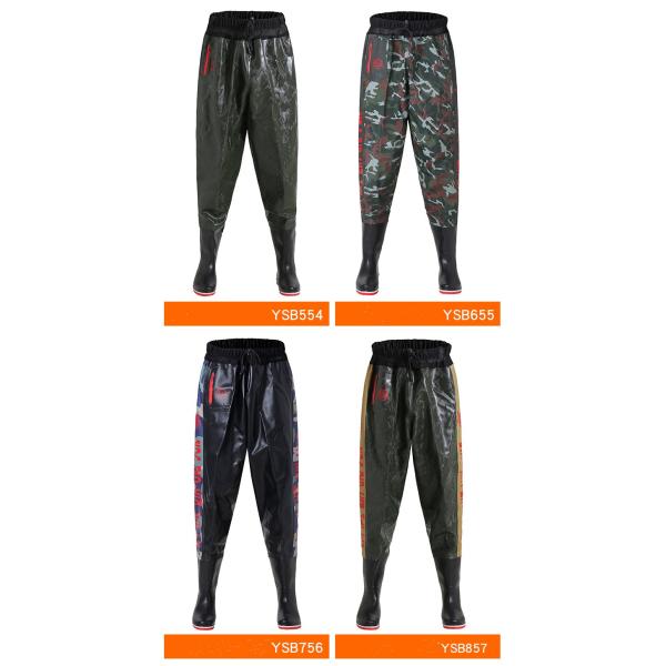 Drop Shipping Chest Wader High Waist Wading Pants 3-Ply Breathable Fishing Wader with Durable Stocking Boots