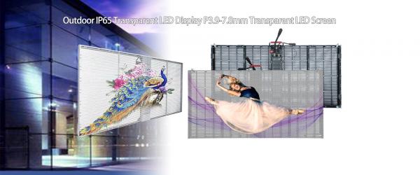 Quality P10.4mm 50*12.5cm Transparent Glass LED Screen Grid Window Display 1000cd/ M² for sale