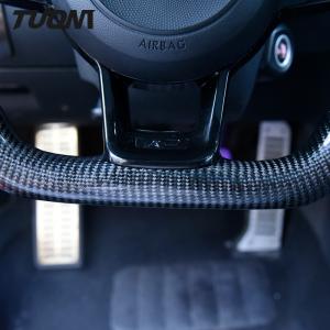 Genuine Leather Steering Wheel Car Carbon Fiber For Volkswagen