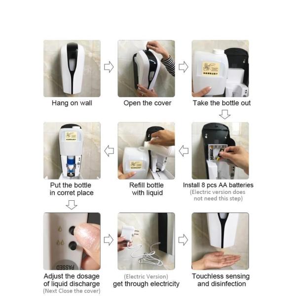 Electric antibacterial ABS plastic hand freestand touchless automatic soap sanitizer sterilizer dispenser