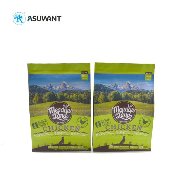 Flat Bottom Aluminum Foil Mylar Bag Side Gusset Pet Food Packaging Bag With Zipper