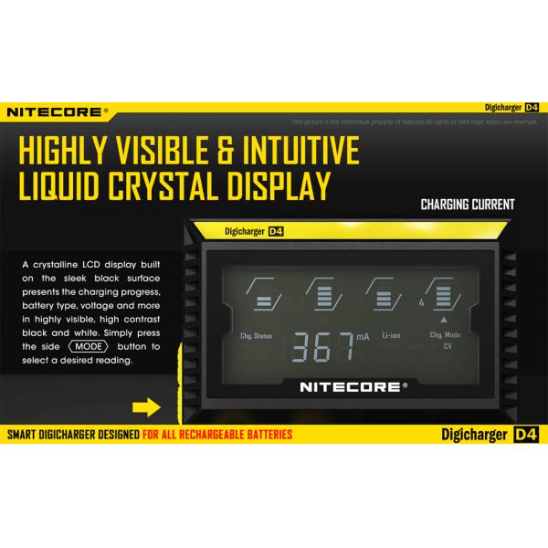 Nitecore LCD 2014 Latest universal smart charger Nitecore D4 battery charger