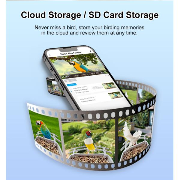 IP66 Waterproof 4MP Smart Bird Feeder 2.5L Wildlife Smart Bird Camera