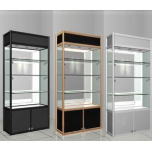 Fashion Metal Jewelry Display Showcase / Retail Glass Display Cabinet Custom