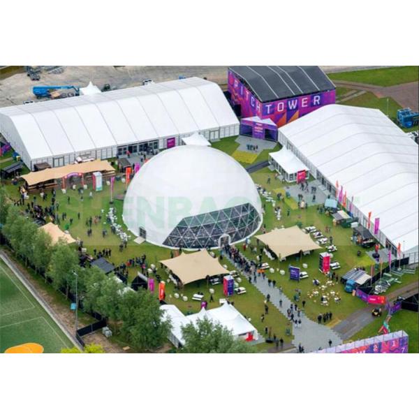 Anti UV Event Dome Tent Exhibition Hall In Large Full Branded 30 Meter Diameter
