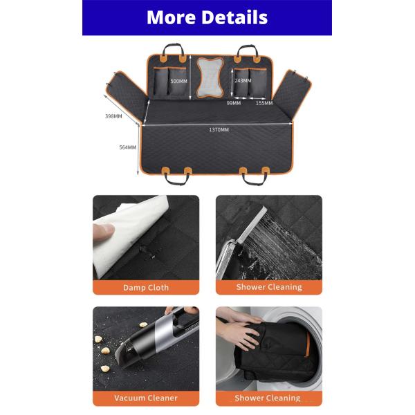 Dog Back Car Seat Cover, Hammock Style With Side Protection, Durable & Waterproof