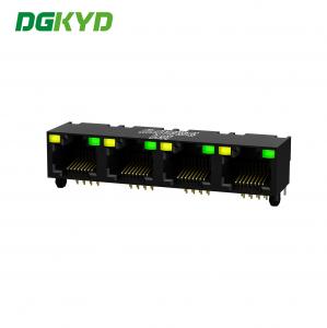 Cheap DGKYD561488JB1A1DY1027 Female Rj45 Connector With Light All Plastic Without Transformer Network Interface wholesale