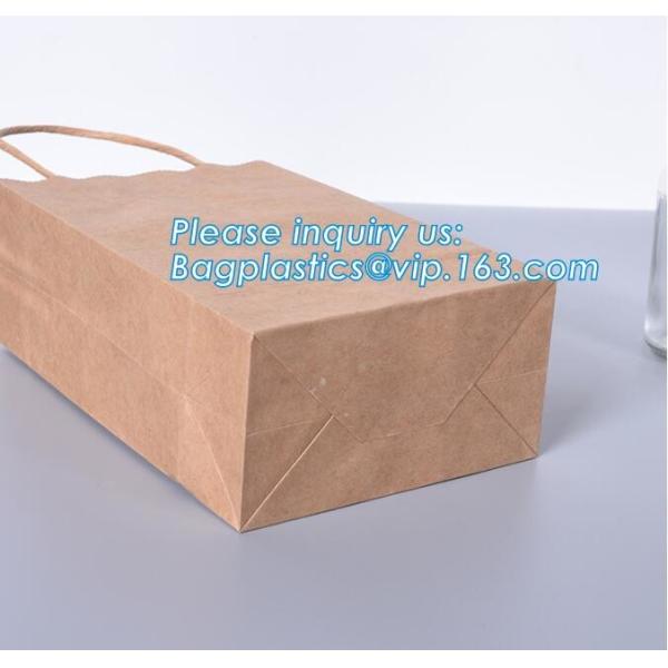 Eco Retail Packaging Recyclable Kraft Paper Gift Bags Natural Tote Retail, Party, Craft, Gifts, Wedding, Recycled, Bus