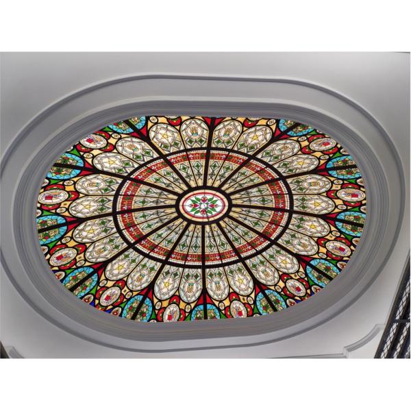 Hotel Mall Gothic Church Stained Glass Dome Ceiling Customized