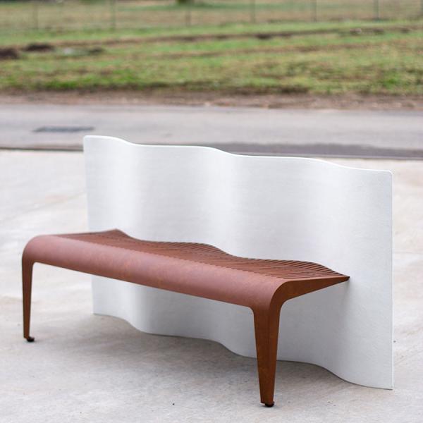 Customized Decorative Corten Steel Garden Leisure Bench Outdoor Metal Furniture 