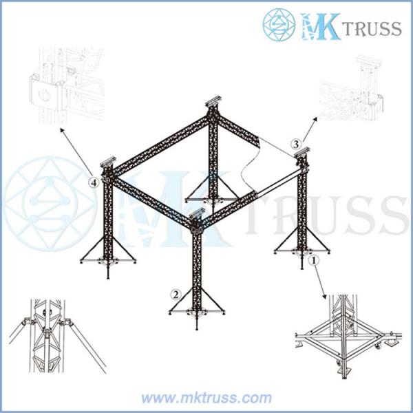 Customized Black Truss Tent and Aluminum Lighting Truss Structural System for Event