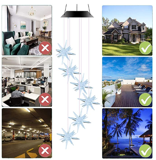 2V 100mA Color Changing Solar Wind Chime Lights