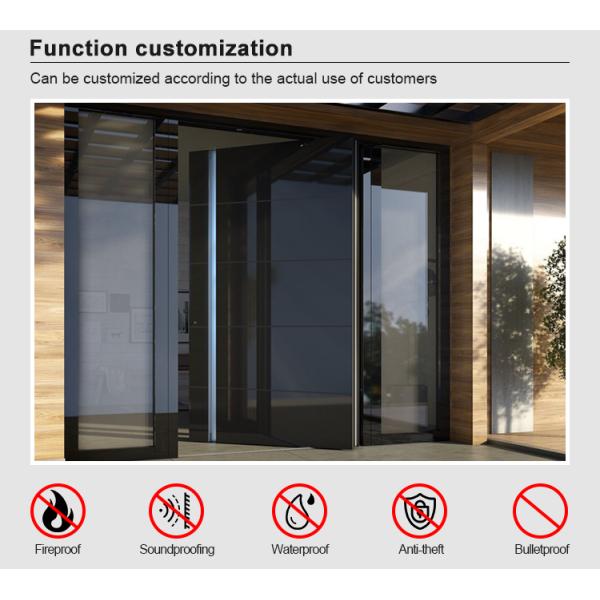 Modern American Luxury Black House Main Exterior Security Stainless Steel Front Entry Doors With Smart Lock