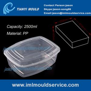 Cheap professional of big clear 2500ml rectangular plastic container and boxes with lid mould wholesale