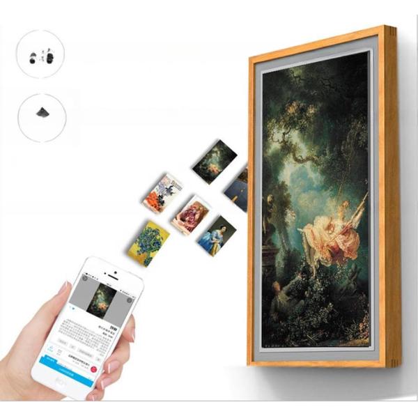 UHD 55" inch Wood digital photo frame LCD LED Advertising signage display WIFI Android monitor with wooden frame