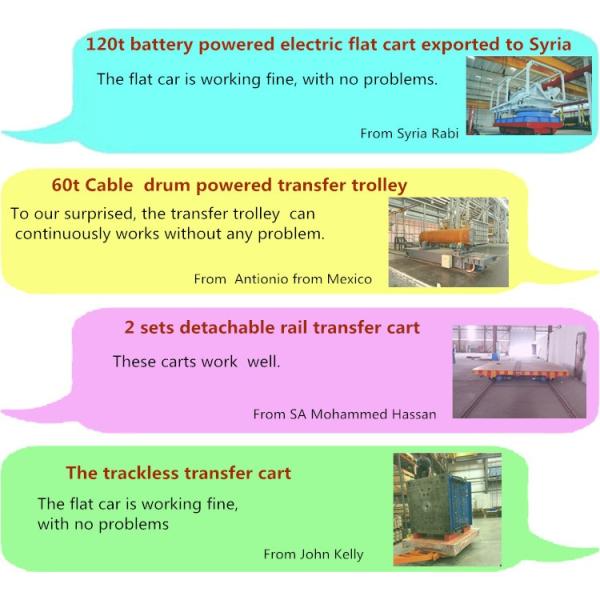 China supplier cable reel motorized material electric handling carts on rail