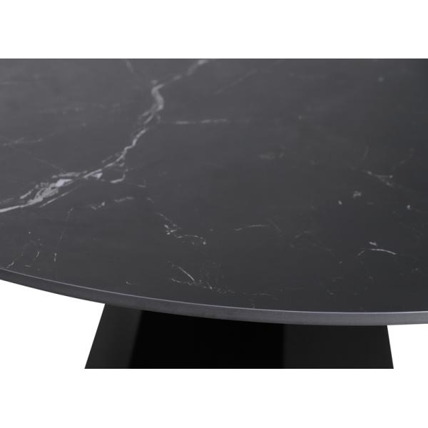 1200*720mm Size Modern Circle Dining Table High Durability Modern Black Round Dining Table