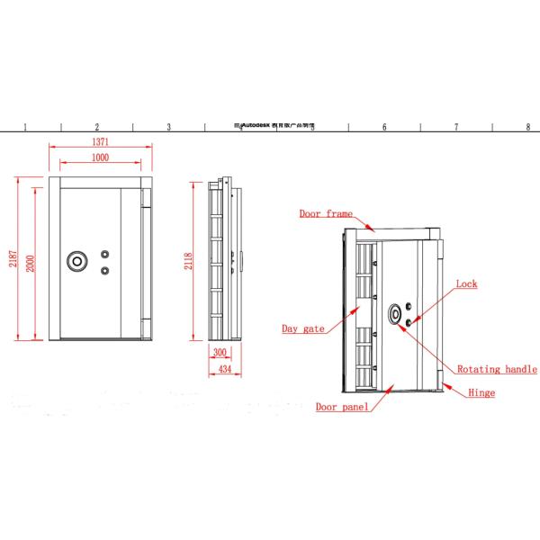 Single Opening Steel Vault Door Anti Burtlary Customized With Fingerprint Lock