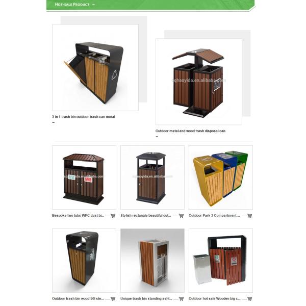 Rolling Cover EN840 Certificate 10.5gal Outdoor Waste Container