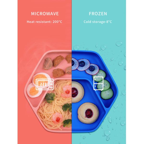 LFGB Certification Portable Tasteless Silicone Suction Baby Plate