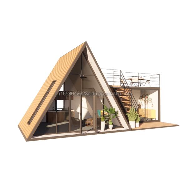 Customizable and Durable Wooden A-Shaped Steel Structure House for Modern Prefabricated Triangular Homes