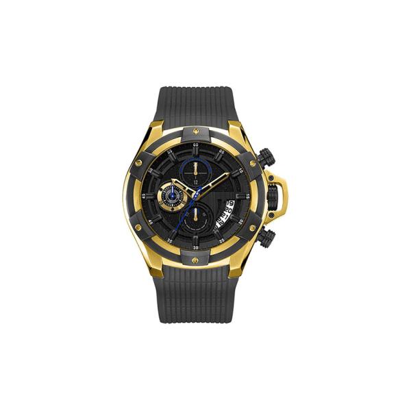 Mens Sports Stainless Steel Waterproof Watch Silicone Strap Good IP Plating