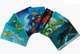 China PLASTIC LENTICULAR customized 3d lenticular greeting card pp pet materical lenticular printing greeting cards on sale