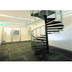 Laminated Glass Tread Custom Spiral Staircase , Stainless Steel Spiral Staircase
