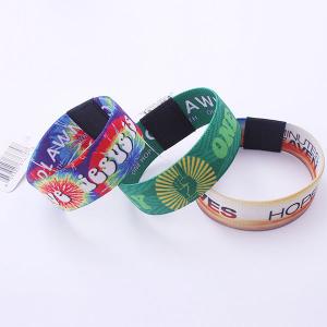 China Multi - Color Soft Elastic Woven Fabric Rfid Chip Wristband Bracelet Read And Write For Party Access Control Event on sale