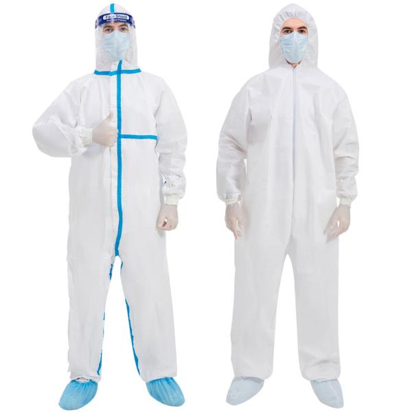 S-XXL Disposable Protective Coverall Waterproof Lightweight Microporous 15-70gsm