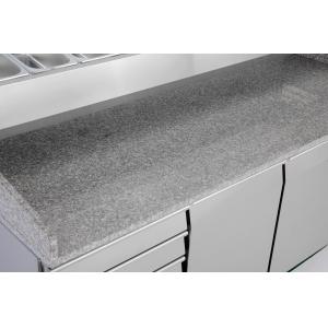 6 Drawers Refrigerated Pizza Prep Table R134a Commercial Marble Top