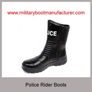 Cheap Wholesale China Military Grade Police Officer Rider Boots With Full Grain NAPPA Leather PU Rubber Dual Density Outsole wholesale