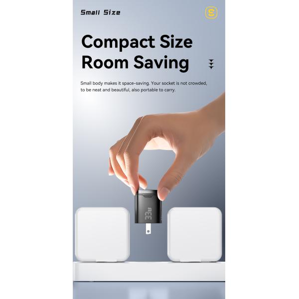 ESSAGER ES-CD45 33W GaN Charger Dual USB C PD Charger for Power Supply Adapter