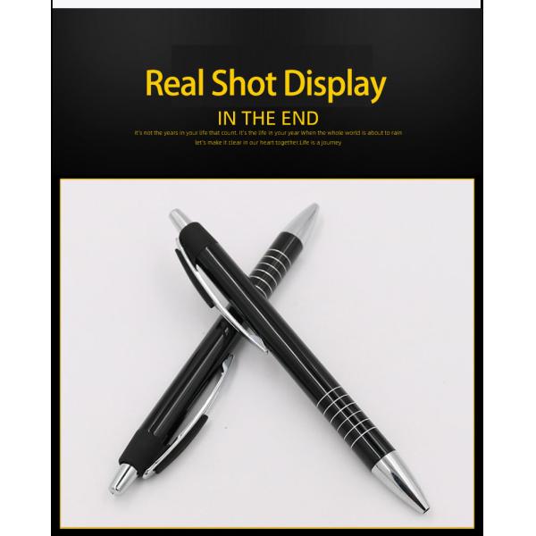 Press Type Aluminum Barrel Ball Pen Business Office Metal Retractable Ballpoint Pen