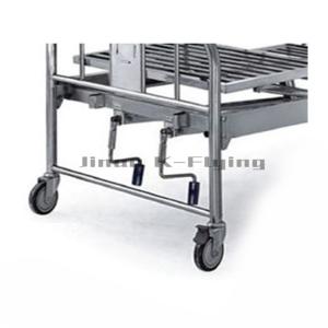 4 Castors Manual Hospital Nursing Bed Stainless Steel